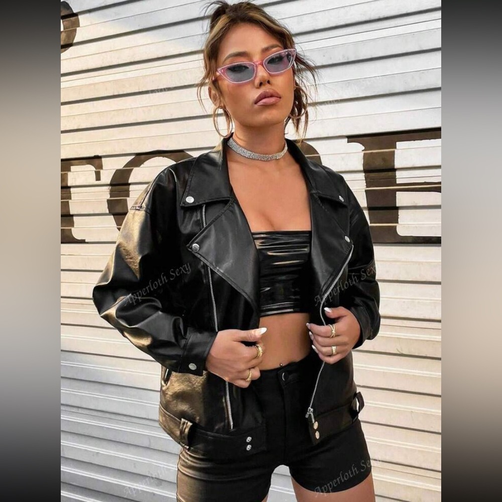 PU Leather Moto Jacket
